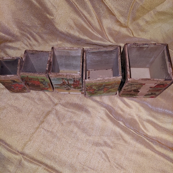 Vintage Litho antique stacking blocks - Picture 5 of 7